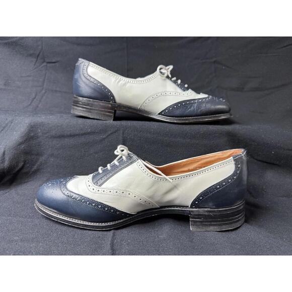 British Isles Collection Men's Brogue Shoes Black White Leather Size 7.5 - Picture 2 of 8